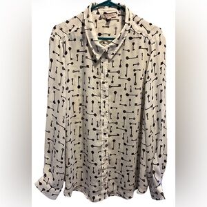 Dress Barn Women’s Key Printed Sheer Blouse